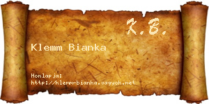 Klemm Bianka névjegykártya