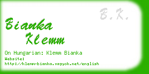 bianka klemm business card